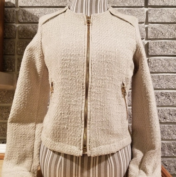 S/P Off White & Gold Tweed Cropped Blaxer - Picture 5 of 5